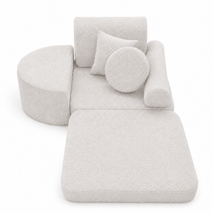 Kindersessel 3-in-1 Max Bouclé - faltbare Kindercouch & Spielmatratze