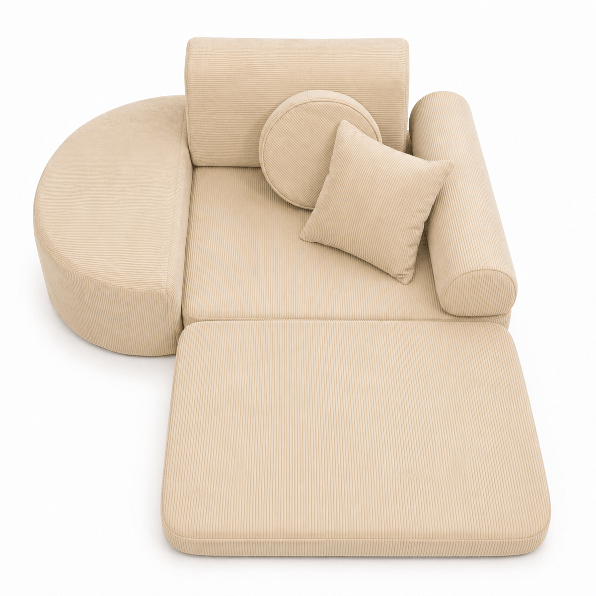 Kindersessel 3-in-1 Max Premium Cord - faltbare Kindercouch & Spielmatratze - Slim Cord Edition