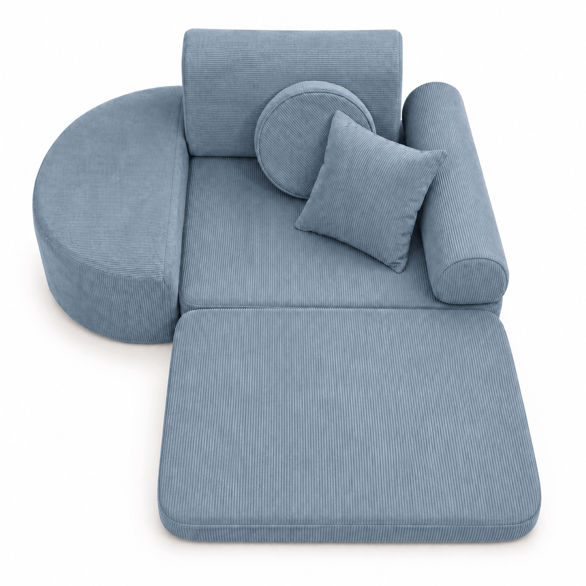 Kindersessel 3-in-1 Max Premium Cord - faltbare Kindercouch & Spielmatratze - Slim Cord Edition