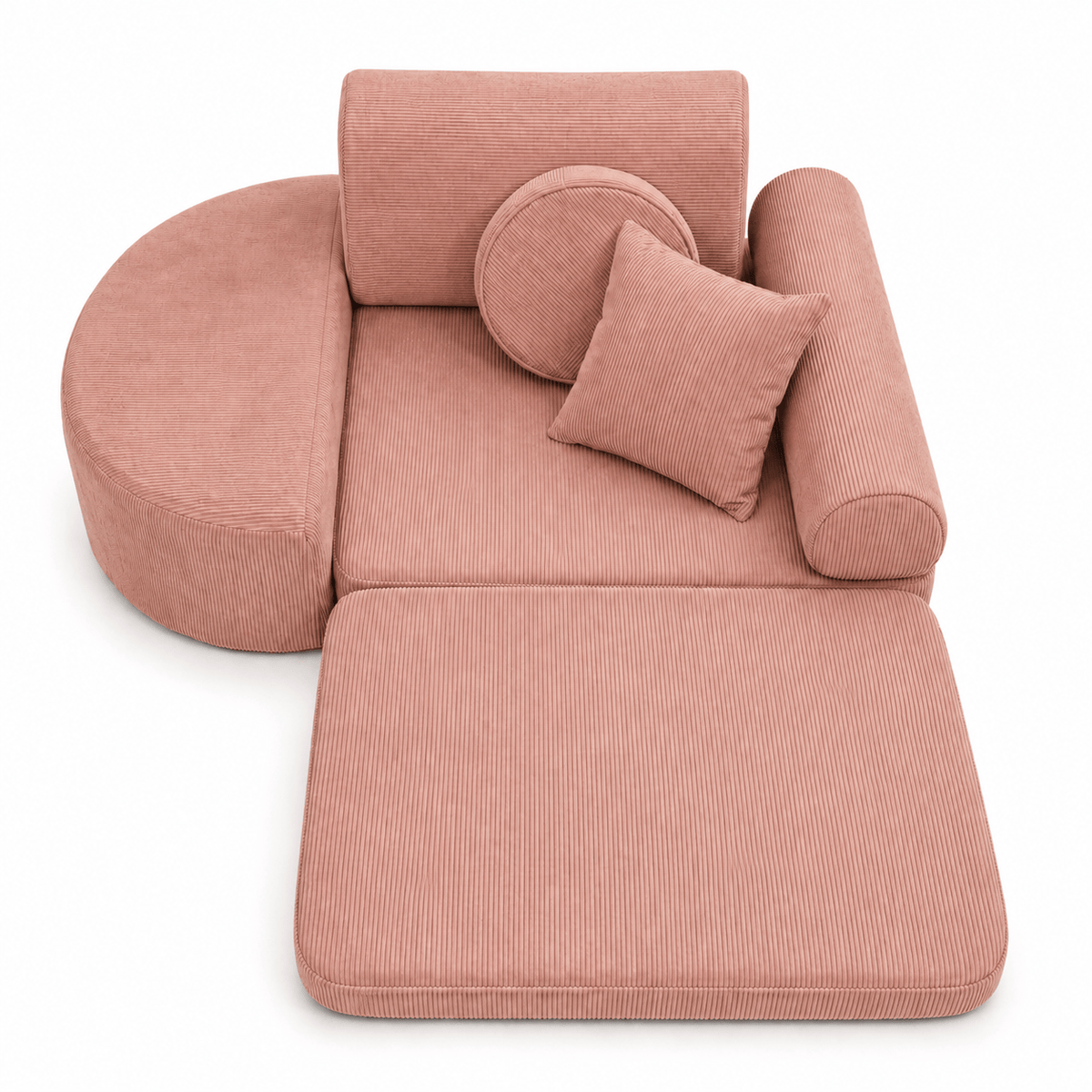 Kindersessel 3-in-1 Max Premium Cord - faltbare Kindercouch & Spielmatratze - Slim Cord Edition