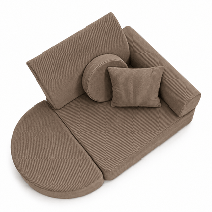 Kindersessel 3-in-1 Max Premium Cord - faltbare Kindercouch & Spielmatratze - Slim Cord Edition