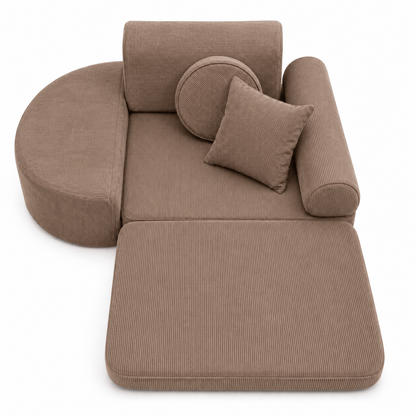 Kindersessel 3-in-1 Max Premium Cord - faltbare Kindercouch & Spielmatratze - Slim Cord Edition