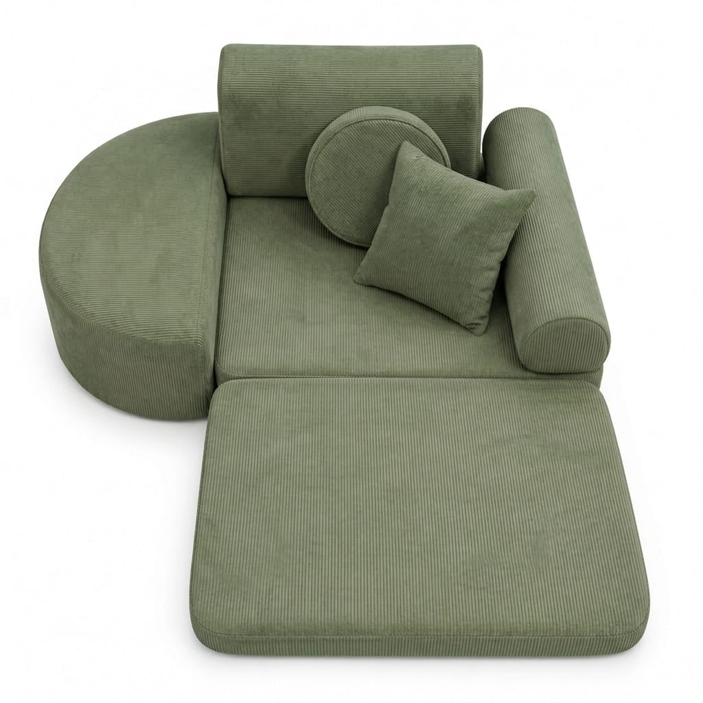 Kindersessel 3-in-1 Max Premium Cord - faltbare Kindercouch & Spielmatratze - Slim Cord Edition