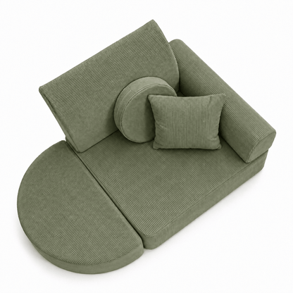 Kindersessel 3-in-1 Max Premium Cord - faltbare Kindercouch & Spielmatratze - Slim Cord Edition