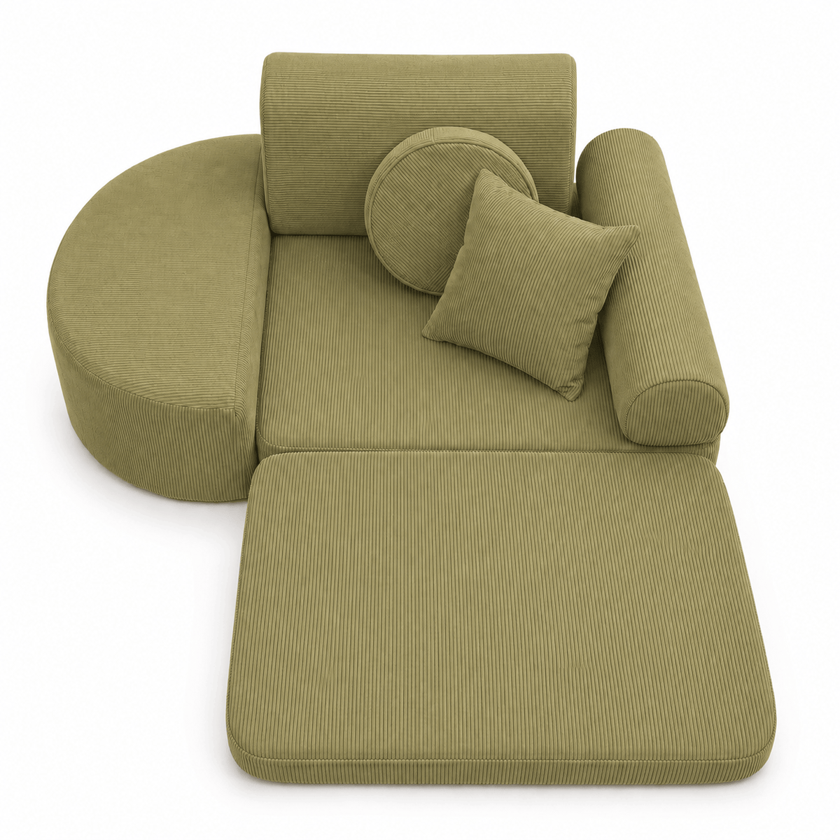 Kindersessel 3-in-1 Max Premium Cord - faltbare Kindercouch & Spielmatratze - Slim Cord Edition