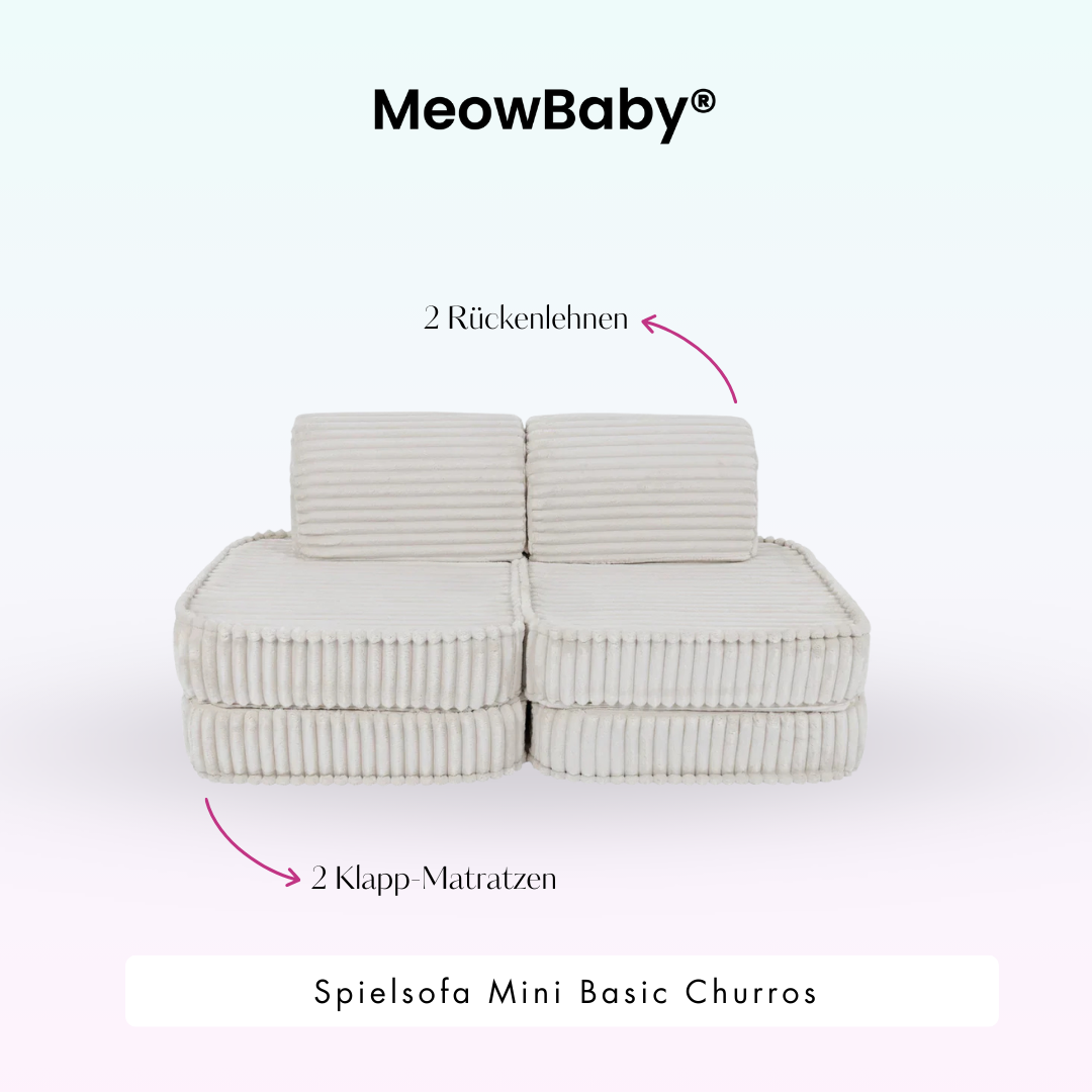 Spielsofa Mini Basic Churros - Plüschcord Edition