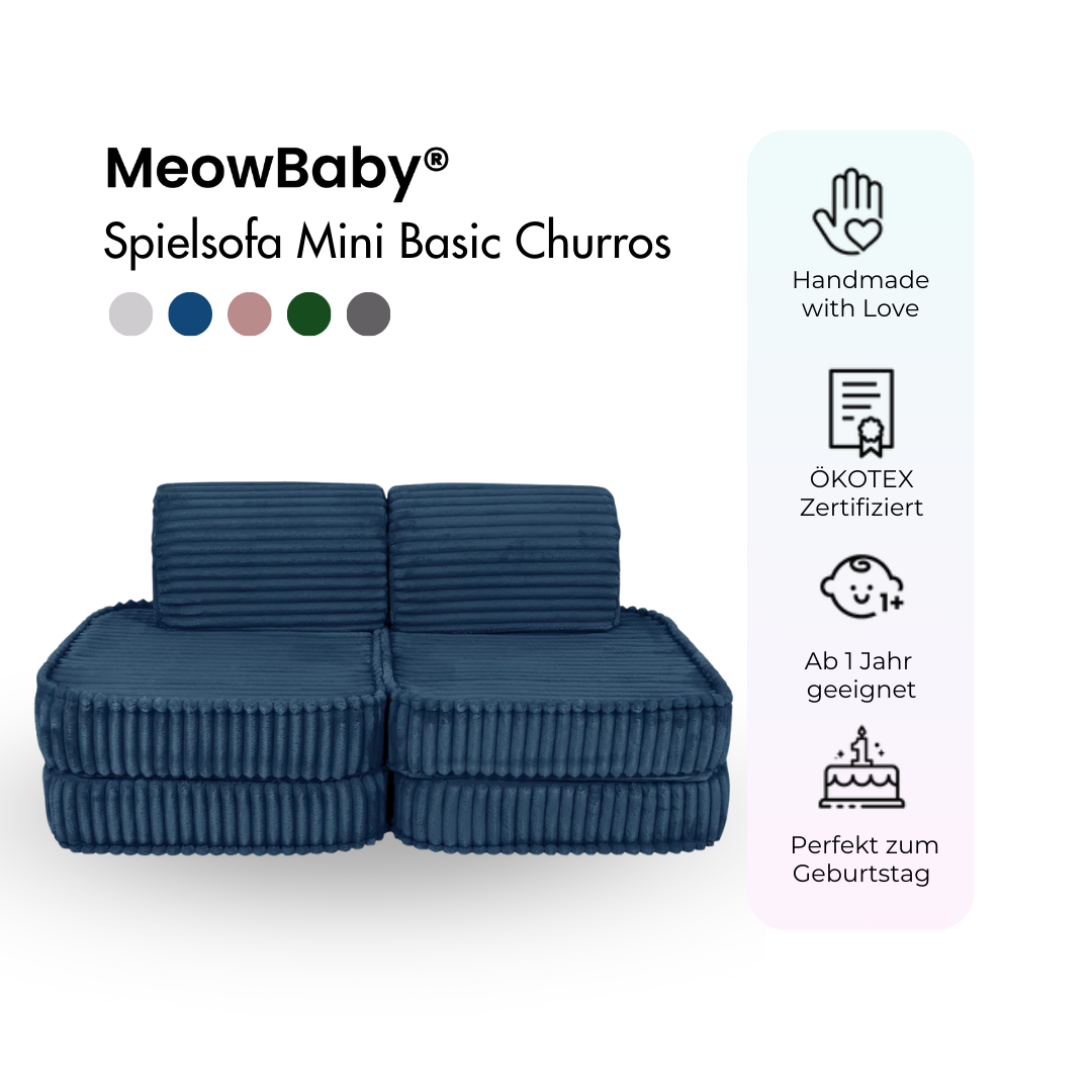 Spielsofa Mini Basic Churros - Plüschcord Edition