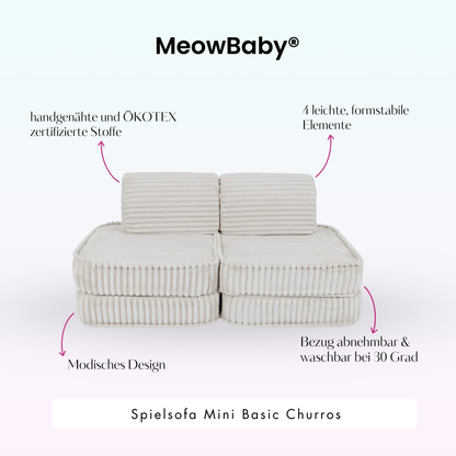 Spielsofa Mini Basic Churros - Plüschcord Edition