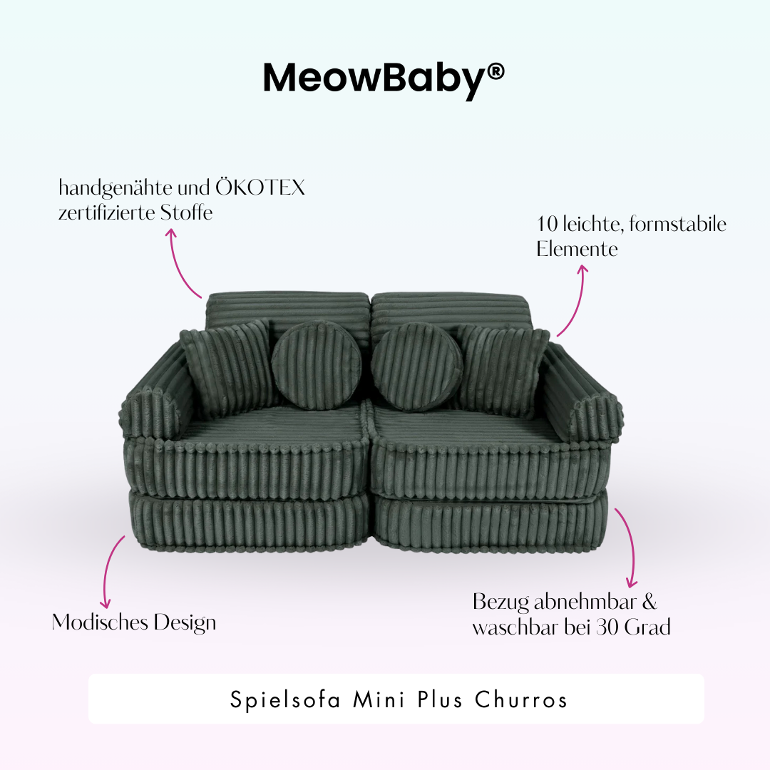 Spielsofa Mini Plus Churros - Plüschcord Edition
