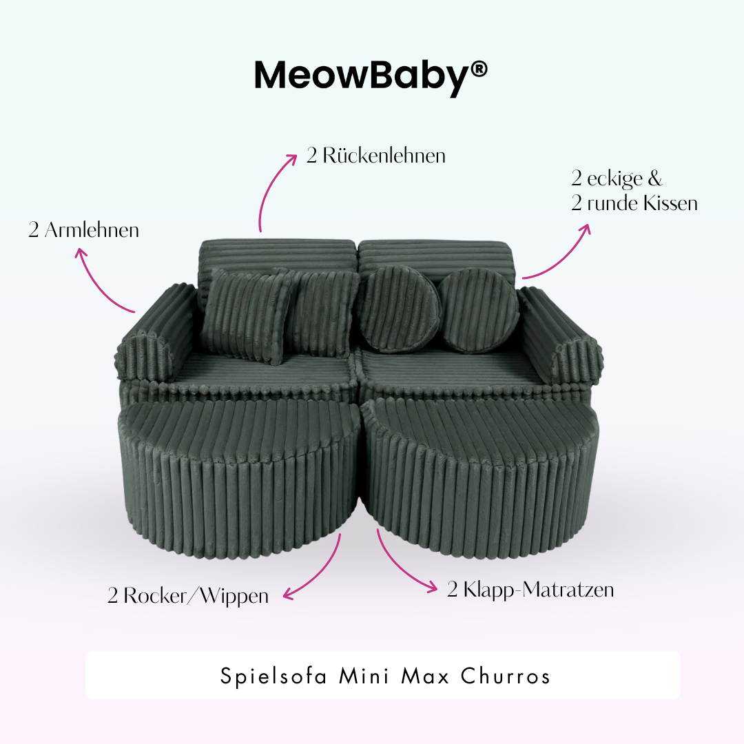 Spielsofa Mini Max Churros - Plüschcord Edition