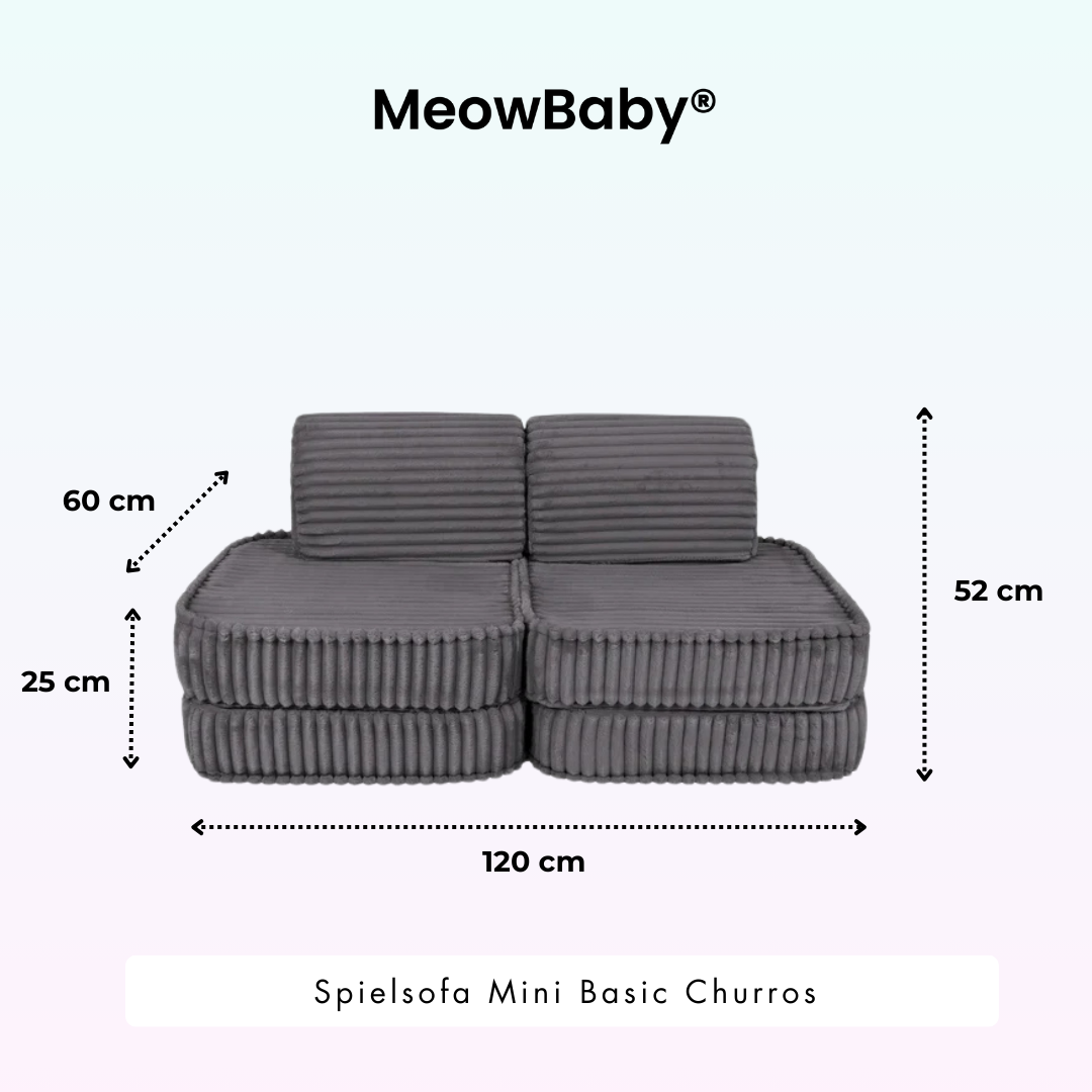 Spielsofa Mini Basic Churros - Plüschcord Edition