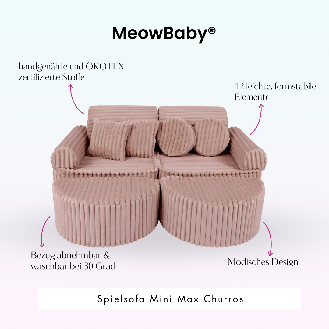 Spielsofa Mini Max Churros - Plüschcord Edition