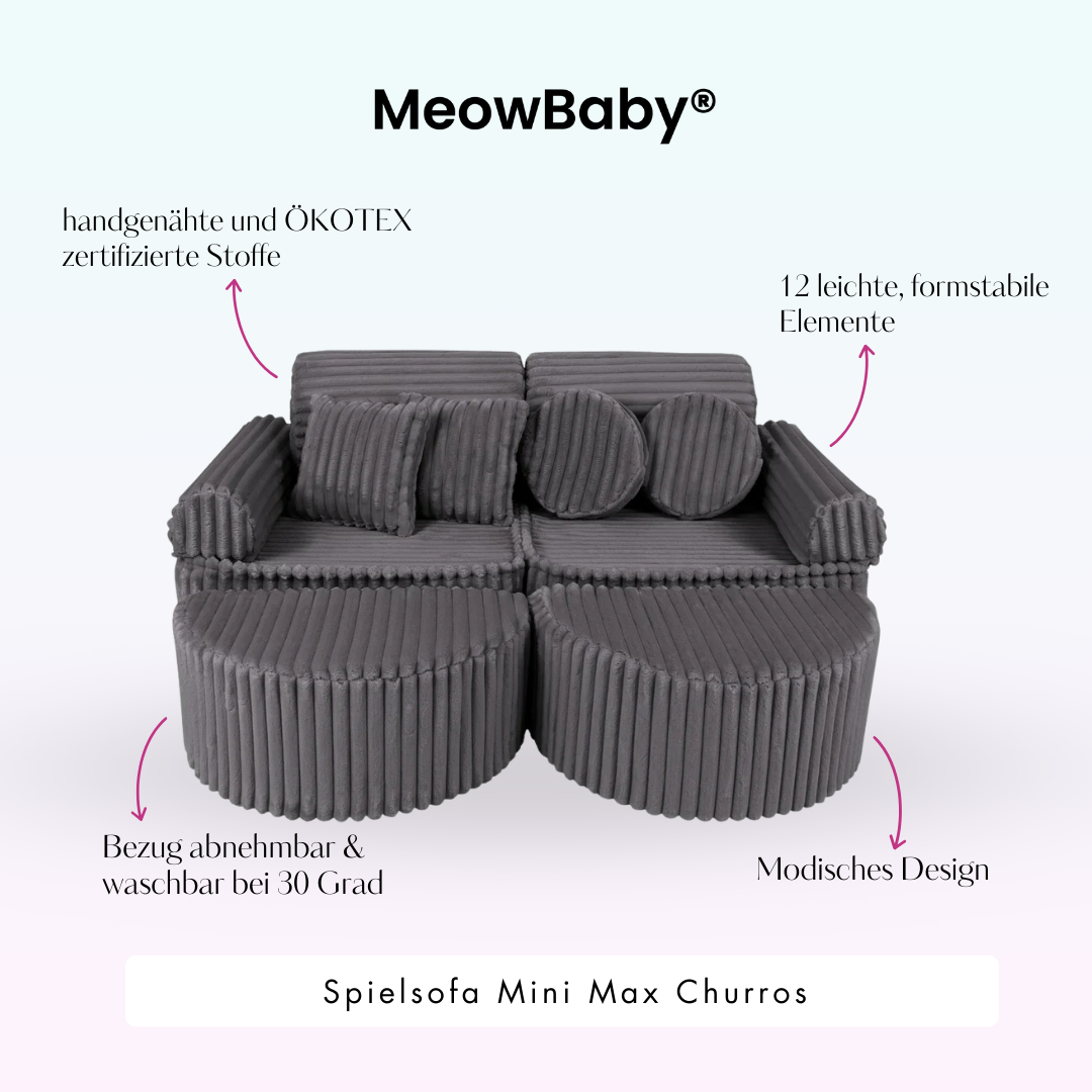 Spielsofa Mini Max Churros - Plüschcord Edition