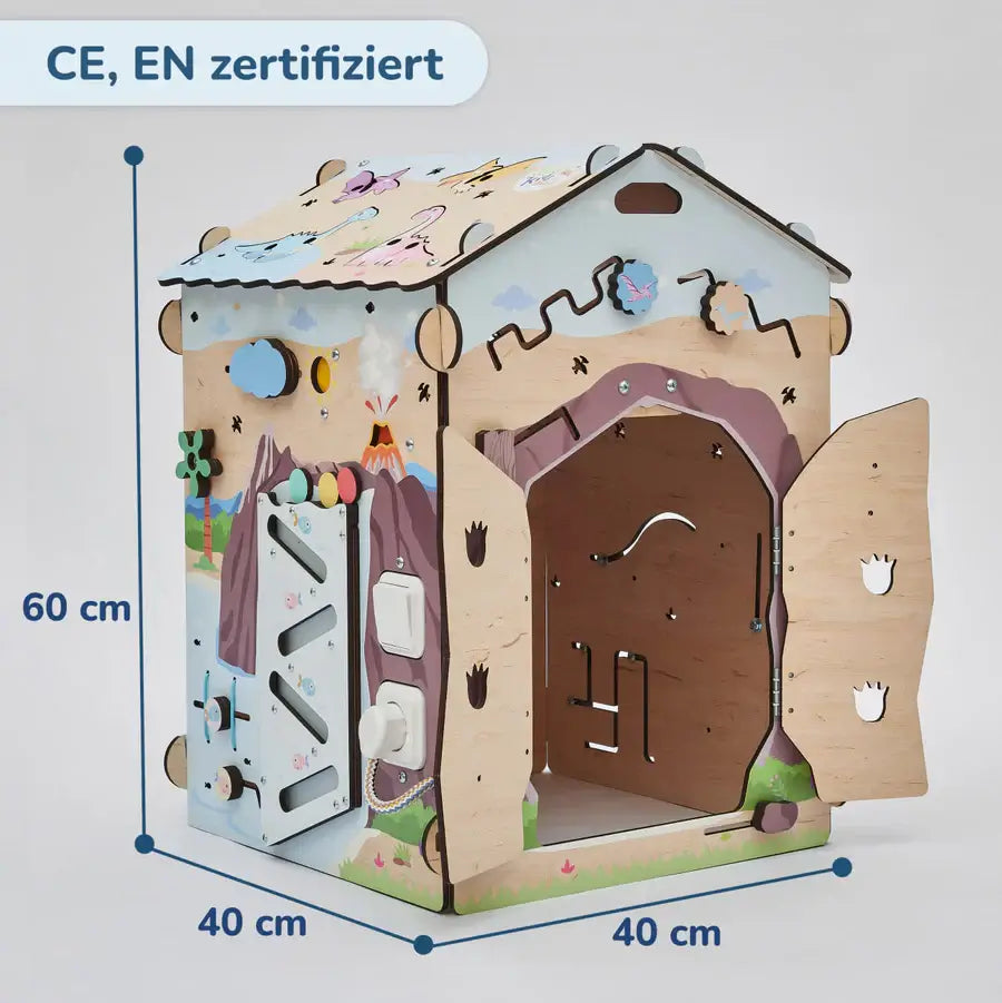 Motorikhaus / Activity Board Dino mit Beleuchtung