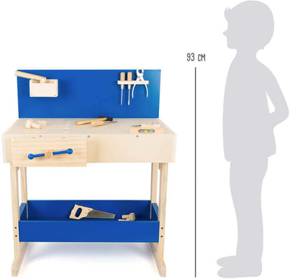 Kinderwerkbank Blau mit Zubehör