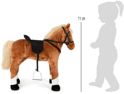 Standing horse with sound, brown