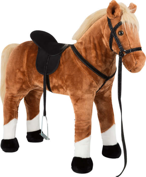 Standing horse with sound, brown