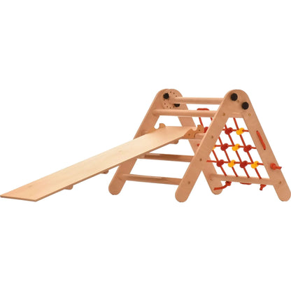 Climbing triangle BASIC with ladder, climbing net &amp; slide, various colours