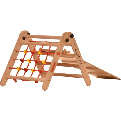 Climbing triangle BASIC with ladder, climbing net &amp; slide, various colours