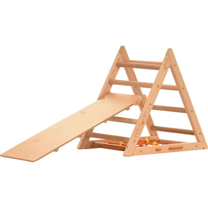 Climbing triangle COMPACT with ladder, climbing net &amp; slide, different colours