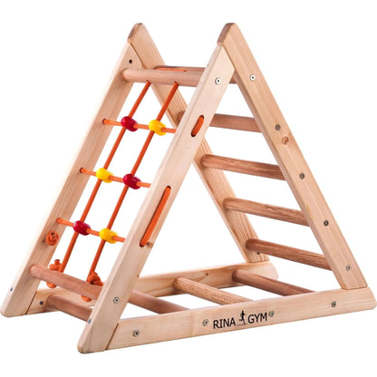 Climbing triangle COMPACT with ladder, climbing net &amp; slide, different colours