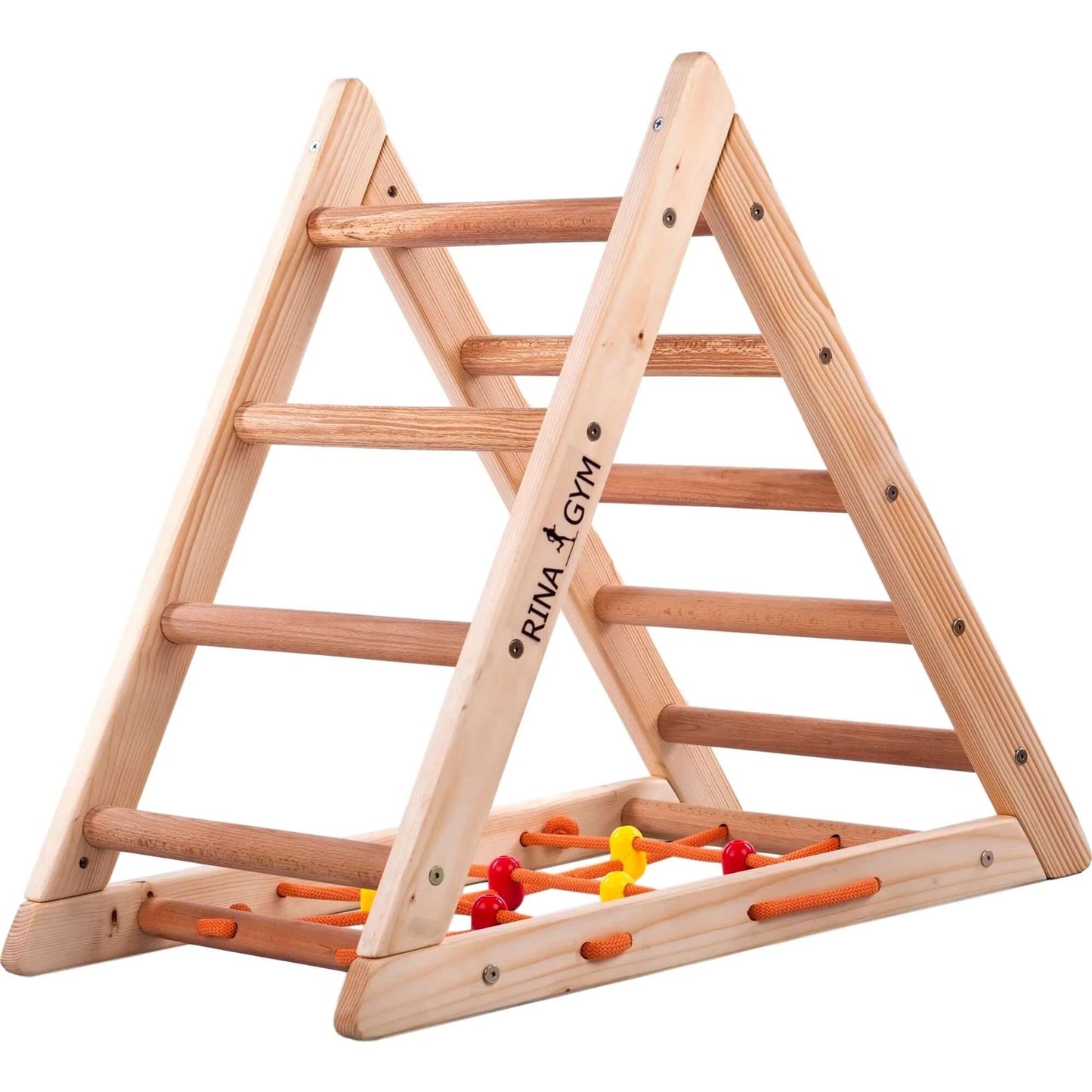 Climbing triangle COMPACT with ladder, climbing net &amp; slide, different colours