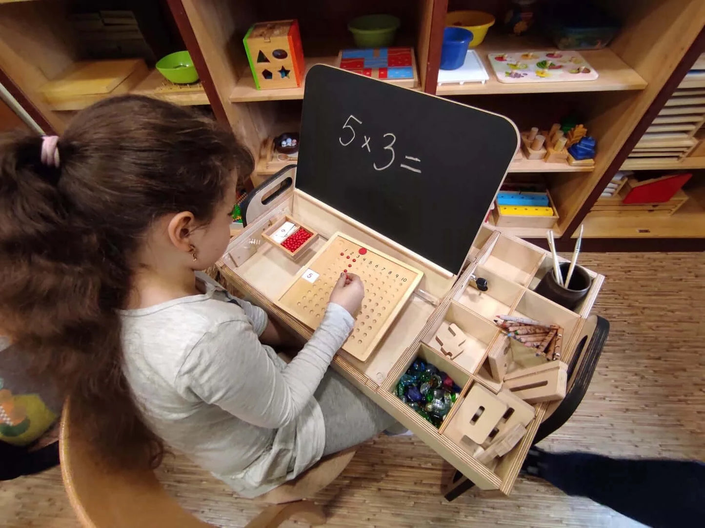 Set of writing and drawing table with chair "Leni"