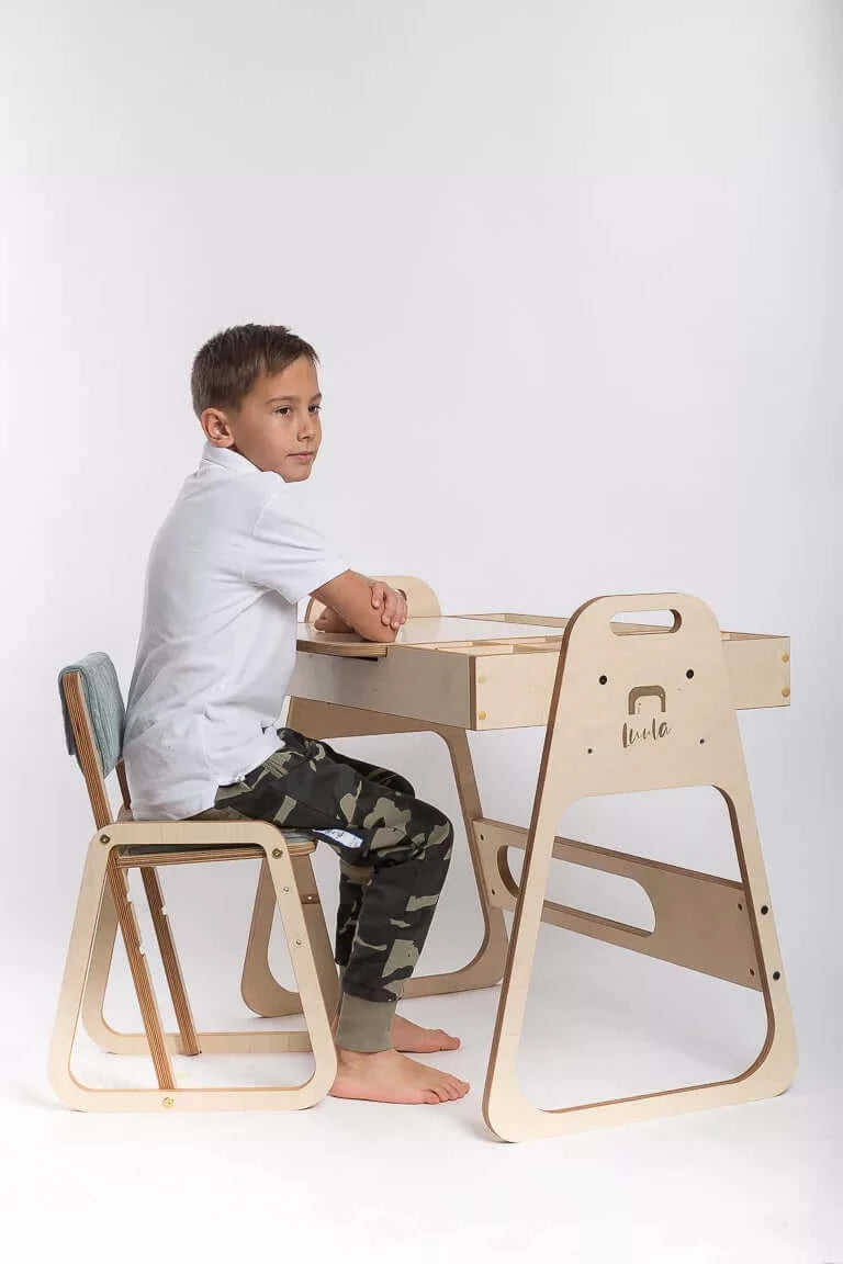 Set of writing and drawing table with chair "Leni"