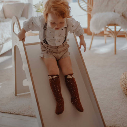 MeowBaby® Montessori Rutsche aus Holz für Kinder