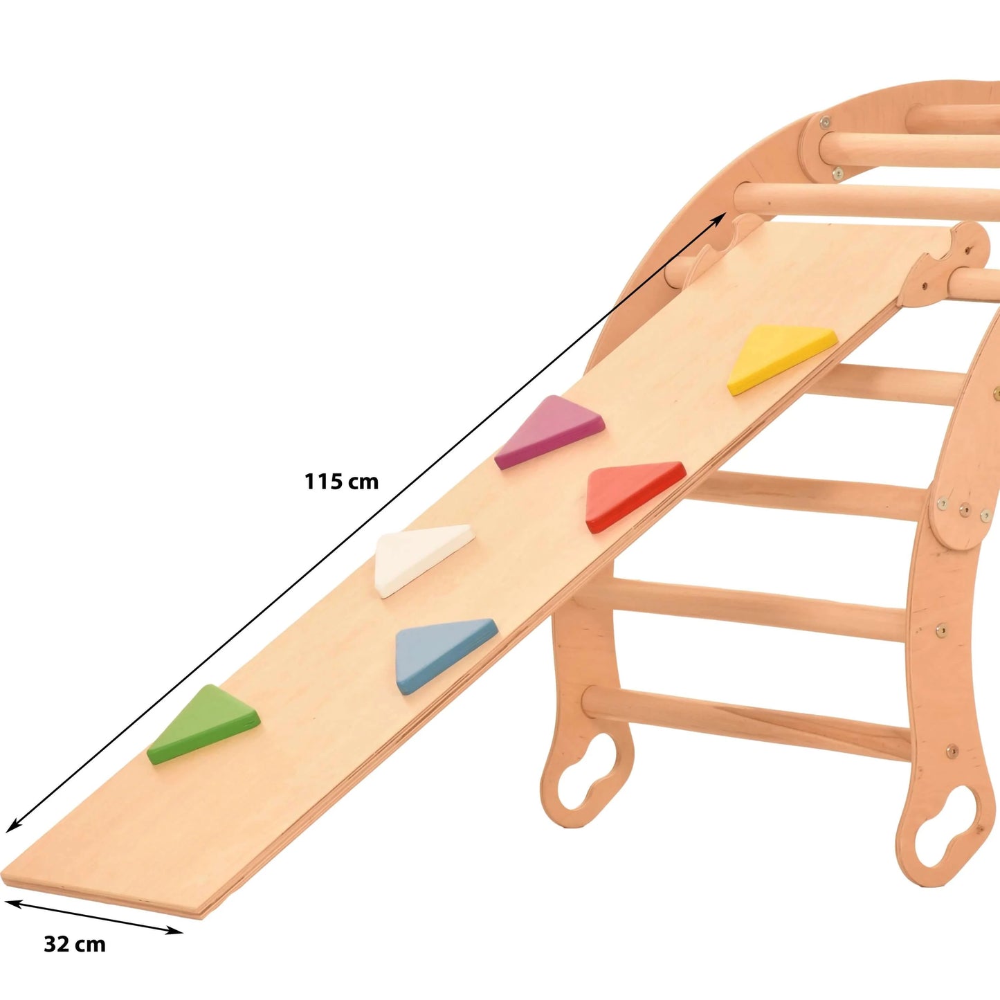 Sliding board with handle triangles - accessories for the climbing triangle