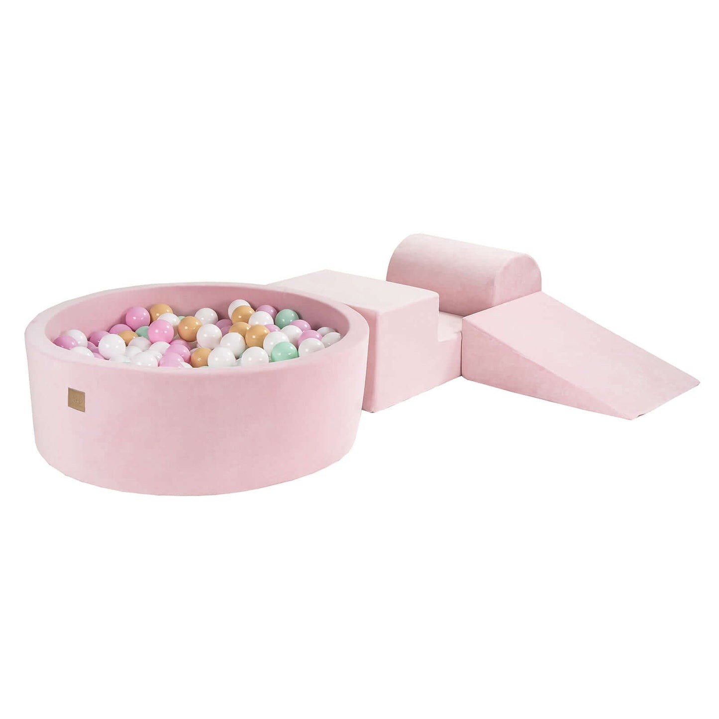MeowBaby® Foam Play Set with Ball Pit + 200 Balls, Light Pink