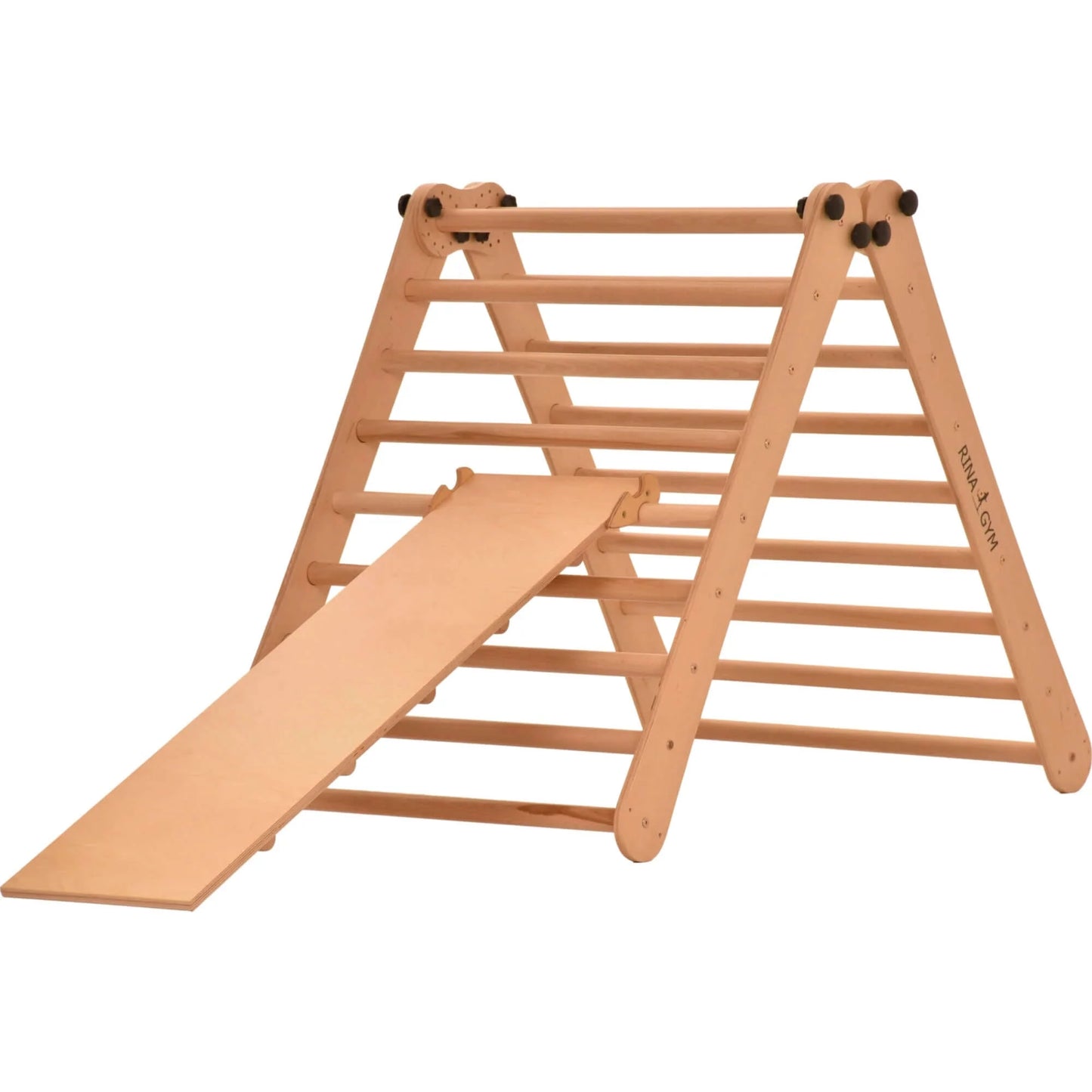 Climbing triangle with chicken ladder, natural wood, various sizes