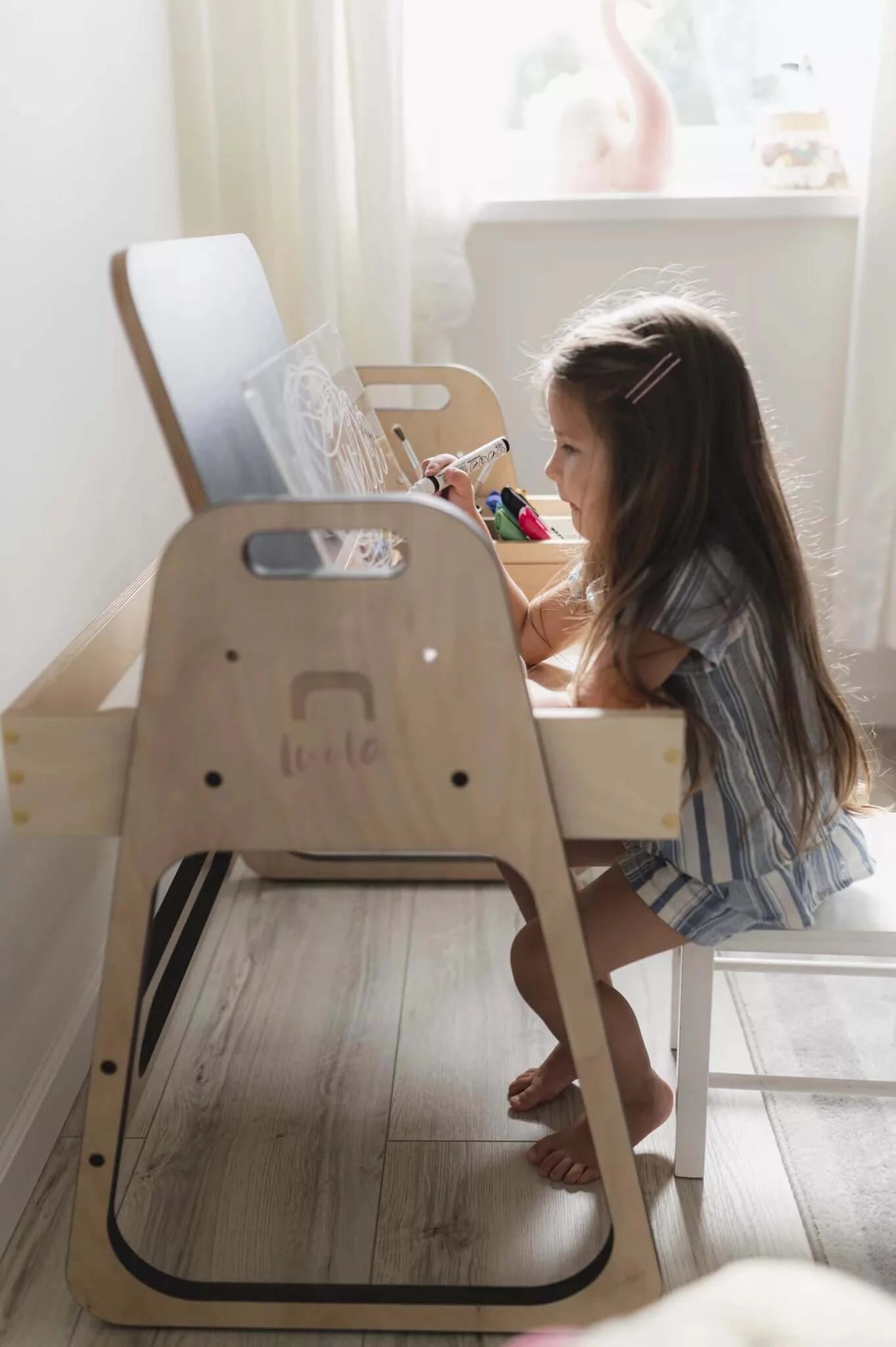 Set of writing and drawing table with chair "Leni"